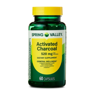 Spring Valley Activated Charcoal Dietary Supplement Capsules for General Wellness