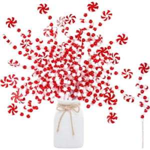 36 Pcs Christmas Curly Pick Red White Christmas Picks